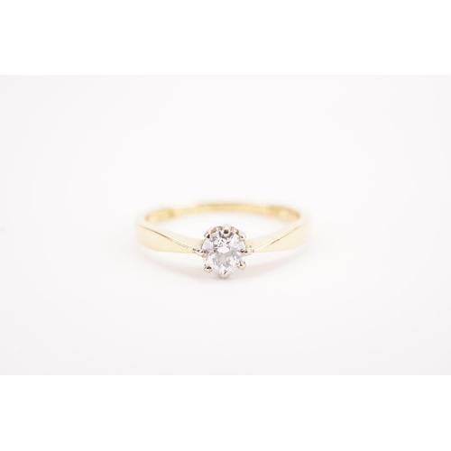 135 - A circa 1910 Victorian 18ct gold diamond set ring, set with a 0.2ct diamond. Weight 2g. Size L.