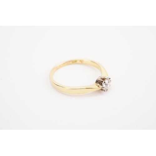 135 - A circa 1910 Victorian 18ct gold diamond set ring, set with a 0.2ct diamond. Weight 2g. Size L.