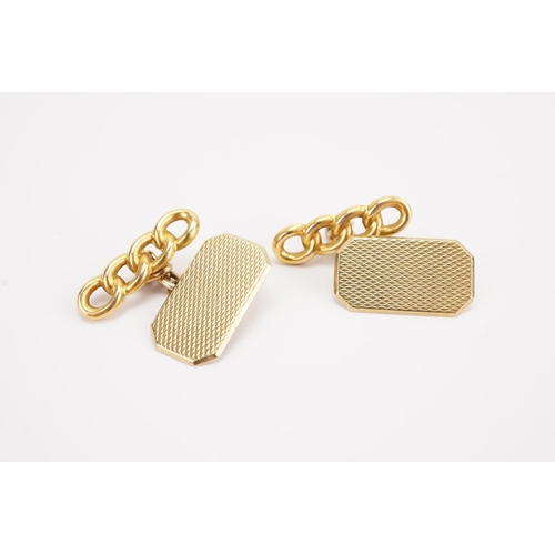 116 - A pair of 9ct gold cufflinks, maker Edwin Arden Phillips. Weight 4.4g.