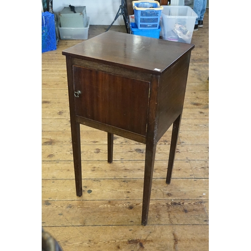 536 - A Victorian Mahogany Bedside Cupboard resting on Square Legs. Measuring: 42cms x 36cms x 78cms high.