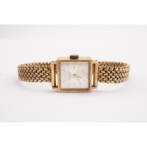 204 - A 9ct gold ladies Favre-Leuba Geneve cocktail watch, Swiss made. Weight 18.4g. Only strap marked 9ct... 