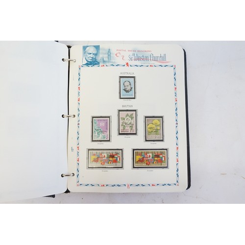 302 - An Album of Stamps to include the Complete Winston Churchill Collection, a Scarce Album. Costing $50... 