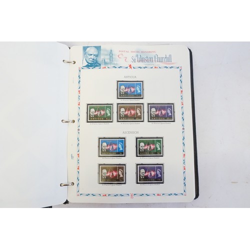 302 - An Album of Stamps to include the Complete Winston Churchill Collection, a Scarce Album. Costing $50... 