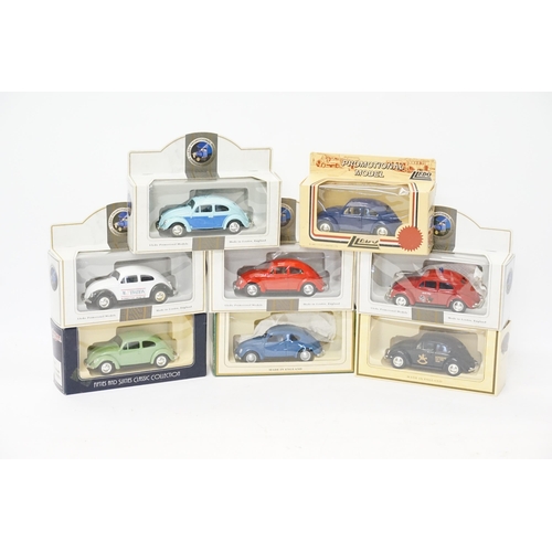 166 - A Collection of 8 Boxed Lledo V.W. Beetle Models to include 