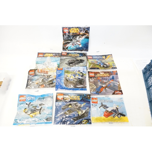 608 - A Collection of 10 Sealed LEGO Bags to include Star Wars, Nexo Knights, Super Heroes DC Comics, Marv... 