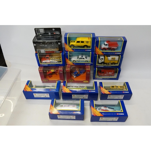 80 - A Collection of 14 x Boxed Corgi models to include Land-Rover's, Ambulance's, Muppet Cars, etc.