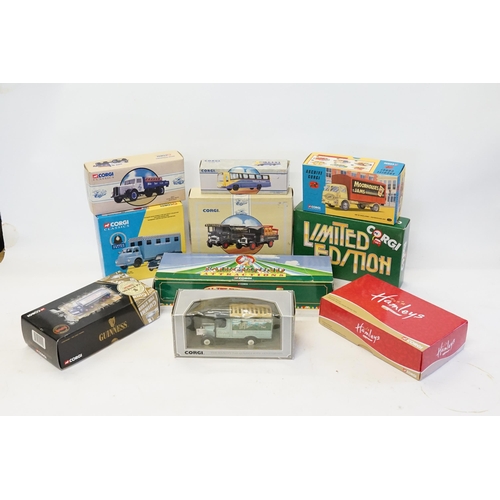 90 - A Collection of 10 x Boxed Corgi models to include Fairground Attraction, Guinness, ERF Mooorhouse J... 