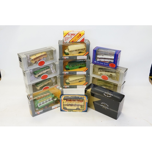 300 - A Collection of 7 x Boxed Corgi Buses along with 6 x Boxed EFE Buses & Coaches.