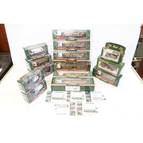 96 - A Collection of 14 x Boxed Corgi Eddie Stobart Models.