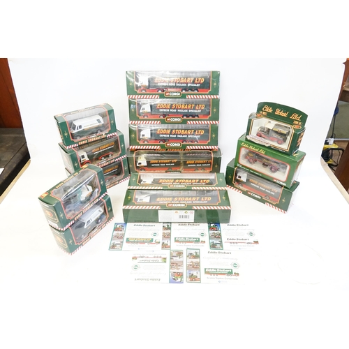 96 - A Collection of 14 x Boxed Corgi Eddie Stobart Models.