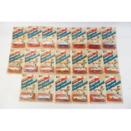 136 - 20 x U.S. Carded Corgi Juniors Baseball Cars to include 