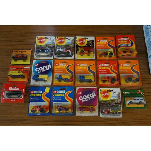 113 - A Collection of 16 x Corgi Juniors to include Breakdown Truck, Tipper Truck's, Shovel, Taxi, Jeep, e... 