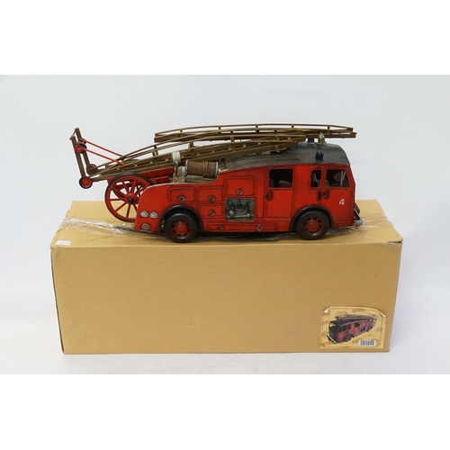 491 - A Modern Tin Plate ERF Fire Truck in Original Box. Measuring: 45cms Long.