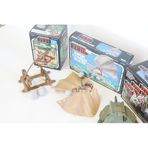 613 - Three Star Wars Return of the Jedi Kenner box sets, to include Ewok combat glider & assault catapult... 