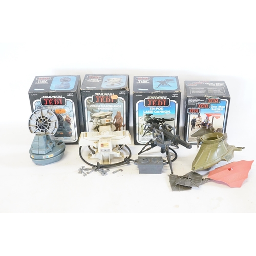 616 - A set of four Star Wars Return of the Jedi Kenner sets, to include Radar laser cannon, vehicle maint... 