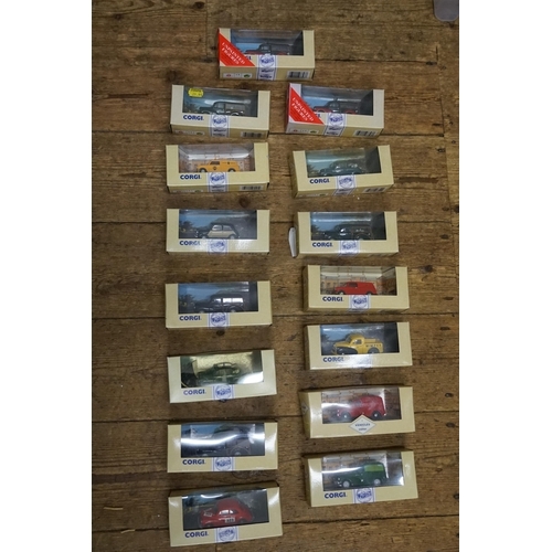 72 - A Collection of 15 x Boxed Corgi Classic 1990s 1/43rd scale models to include, Cars, Vans, etc.