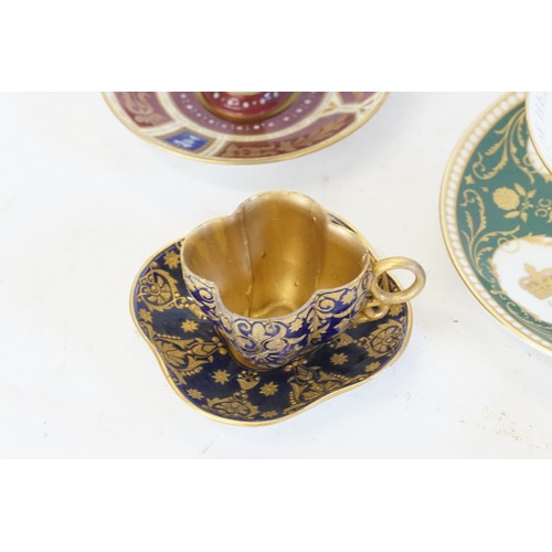 770 - An Augustus Rex Chocolate Cup & Saucer, a Vienna Chocolate Cup & Cover decorated with a Classical Sc... 