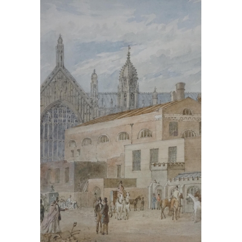 293 - A Victorian Water Colour depicting an Industrial Building with a Church in the Background, Framed & ... 