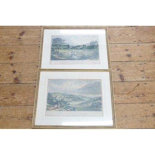 305 - Two Victorian Colour Plate Engravings of the Vale of Branksome, Hampshire with the Bourne River by J... 