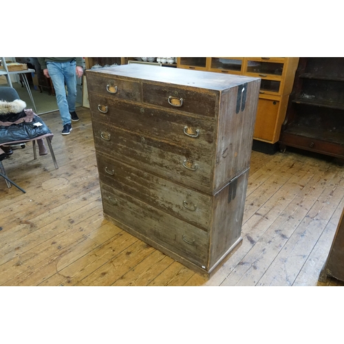 463 - Ex Collection of Rev. John Gage Waller. A Japanese Campaign Chest fitted with Two Single over Four L... 