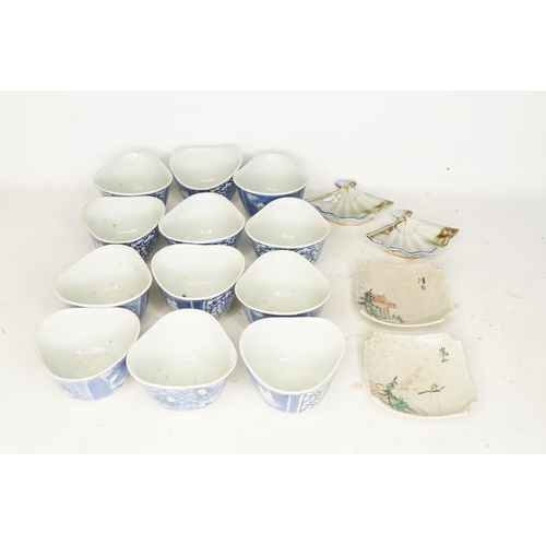 614 - Ex Collection of Rev. John Gage Waller. A Set of Twelve Japanese Porcelain Rice Bowls decorated with... 