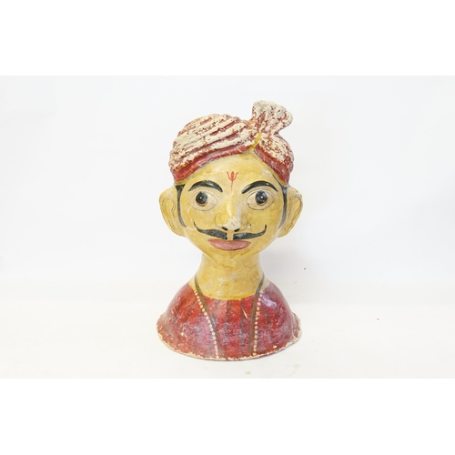 620 - An Indian Paper Mache & Soft Clay Coloured & Painted Study of an Indian Prince. Standing 50cms High.