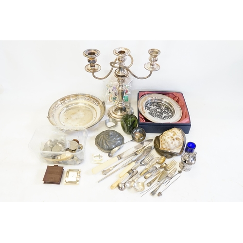 72 - A Collection of Silver Plate to include a Three Branch Candelabra, Onida Silver Plate, a Links Bedsi... 