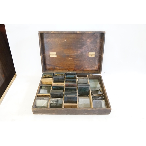 732 - An interesting Collection of Lantern Slides to include Chromolithiographic Bovril Advertising, Fens,... 