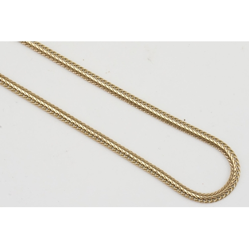 83 - A 9ct gold snake chain 43cm long. Weight 8g. Along with a collection of other costume jewellery.