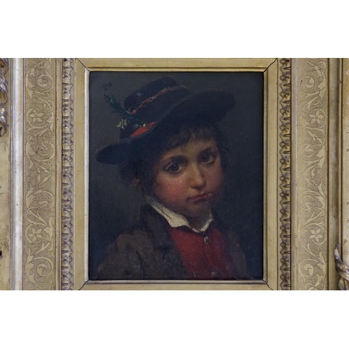 301 - A Late 19th Century School painted on Canvas of a Young Swiss Boy. Measuring: 34cms x 40cms.