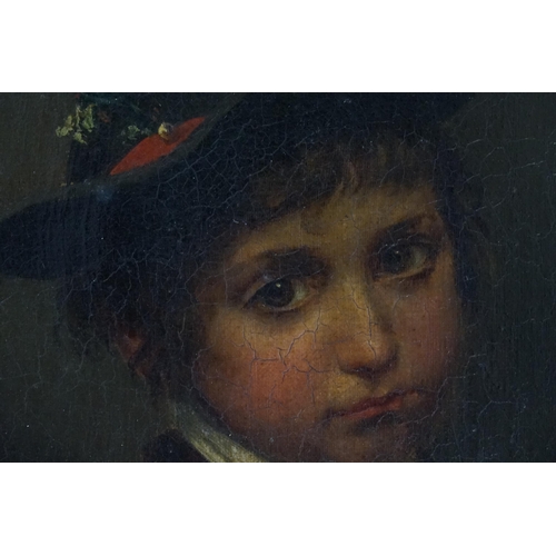 301 - A Late 19th Century School painted on Canvas of a Young Swiss Boy. Measuring: 34cms x 40cms.