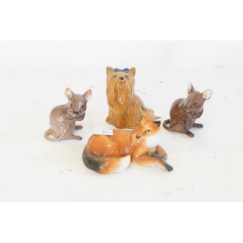 680 - Two Beswick Studies of Mice, a Beswick Dog & a German Fox.