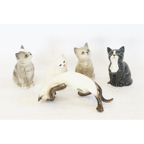 681 - Five Various Beswick Cat Ornaments.