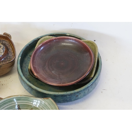 586 - Ex Collection of Rev. John Gage Waller. A Collection of Japanese Brown & Blue speckled pottery to in... 