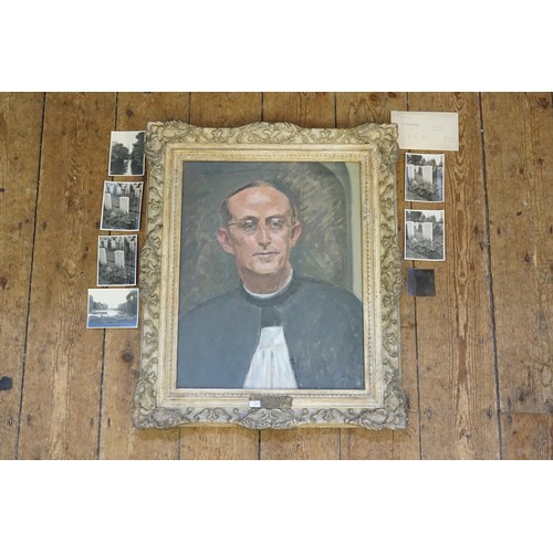 302 - Ex Collection of Rev. John Gage Waller. An Oil on Board Portrait.