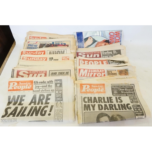 519 - A Collection of Original Newspapers to include Prince Charles & Lady Diana, Daily Mirror, Garden New... 