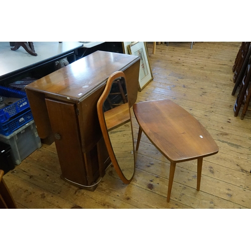 441 - A 1950s Drop-Flap Dining Table, a Free Form Mirror & a Coffee Table.