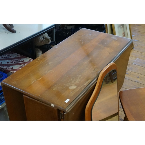 441 - A 1950s Drop-Flap Dining Table, a Free Form Mirror & a Coffee Table.