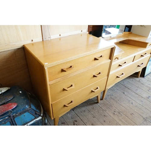 447 - An G-Plan Oak Chest of Three Graduated Drawers. Measuring: 77cms across x 83cms high x 46cms deep. M... 