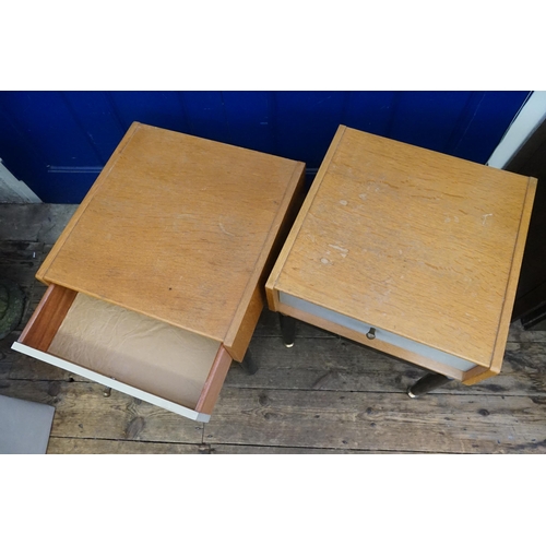 424 - A Pair of G-Plan Bedside Tables. Measuring: 48cms x 48cms x 55cms High.