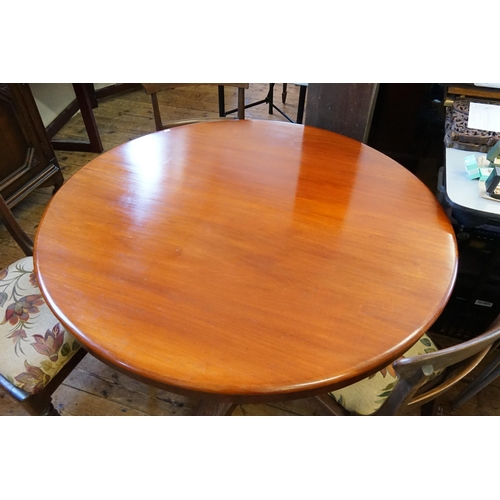 431 - A Victorian Circular Mahogany Tilt-Top Breakfast Table with a Triangular Plinth & Paw Feet along wit... 