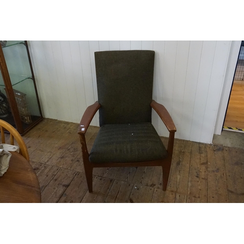 438 - A Parker Knoll Wide Seated & Elbowed 1950s Easy Chair.