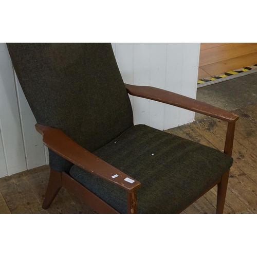 438 - A Parker Knoll Wide Seated & Elbowed 1950s Easy Chair.