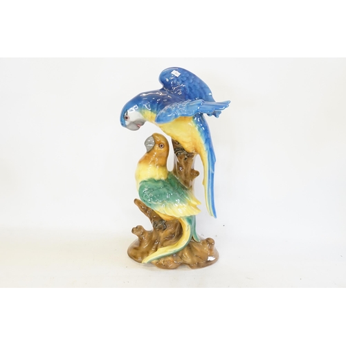 670 - An Italian Study of Two Macaws. Measuring: 56cms high.