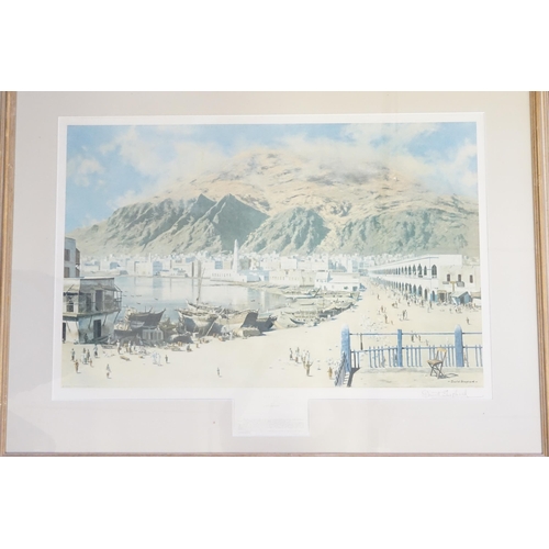 322 - A large David Shepherd signed print, depicting Mukalla. Solimen and Whitehead company.