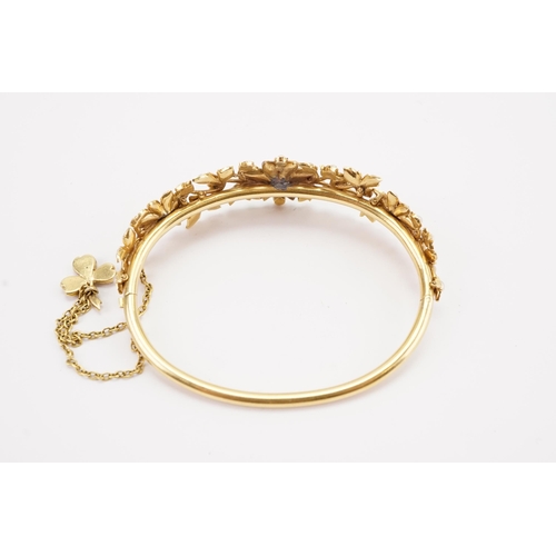 107 - Ex Collection of Mariam Jan (Merjan). A high carat gold rose cut diamond and seed pearl set bracelet... 