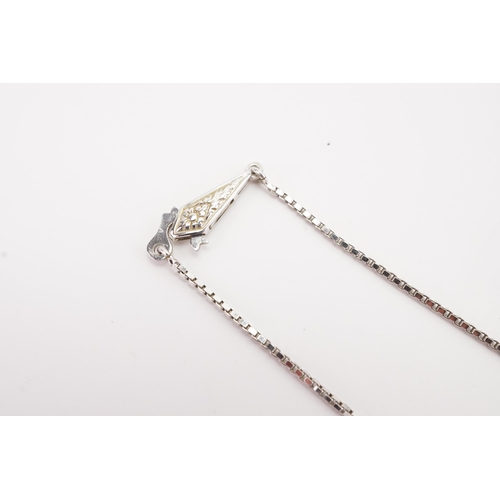 118 - Ex Collection of Mariam Jans Daughter. A high carat white gold necklace in a floral design. Weight 1... 