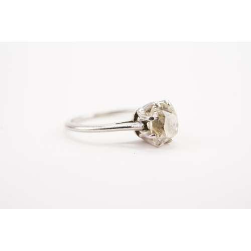 121 - Ex Collection of Mariam Jans Daughter. A Platinum set diamond ring, set with an old mine cut diamond... 