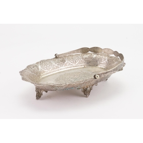 47 - A Iranian Silver Swing Handled Basket. Weighing: 265 grams.