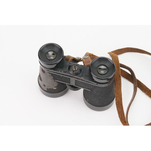 241 - A Pair of Japanese Officer's Field Binoculars on Brown Leather Strap.